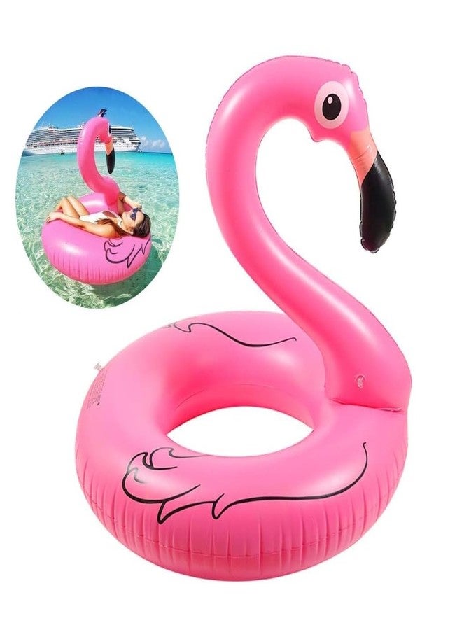CRULAC Giant Inflatable Flamingo Pool Float | PVC Swimming Ring for Adults & Kids | Summer Pool Party Tubes, Beach Floats & Pool Decorations Blow Up Water Floaties Pink Ring Lounger, 120cm - Image 2